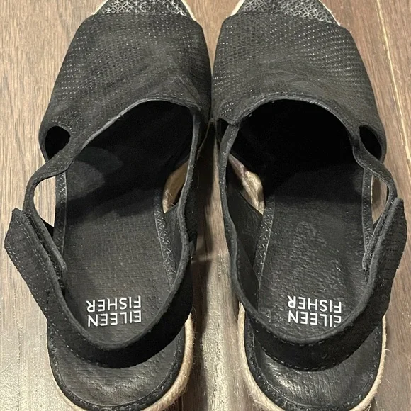 Eileen Fisher Wilda Slingback Espadrille Platform Wedge Sandal Women 8.5 - Picture 5 of 7